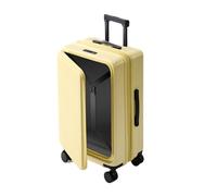 LANMOU Maleta De Cabina Ampliable ABS PC Equipaje De Mano Trolley Rígido Ligero con 4 Ruedas Dobles Giratorias 360 Candado TSA E Interior Compartimentado (Amarillo,58 x 39 x 24 cm)