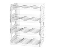 LANMOU Portabotellas Apilable para Frigorífico Armario Despensa Encimera Plastico Capacidad 3 Botellas por Estante Organizador De Agua Vino Nevera (4 Niveles)