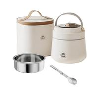 LANMOU Termo Para Comida Caliente 1200ml Recipiente Térmico Para Comida, Frasco Acero Inoxidable Contenedor Térmico con Bolsa Aislada e Cuchara Plegable, a Prueba de Fugas, Para Bebe Adultos y Niños
