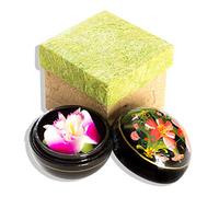 Lanna Lanna Flor de jabón en Caja de Madera de Mango, Hecha a Mano, 8 x 8 x 8 cm, en Caja de Regalo, Multicolor