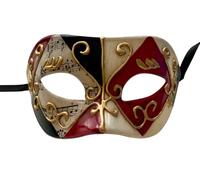 Lanna msk Máscara veneciana hecha a mano Colombina Máscara de bola Carnaval Señoras y Hombres (negro-beige)