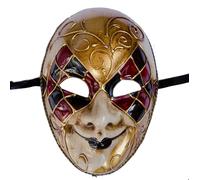 Lanna msk Mascarilla hecha a mano para carnaval (rojo arlechino)