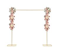 LANNADD Arco de boda de 2 x 2,1 m, color dorado, ajustable, soporte de metal para fiestas, eventos, decoración