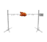 LANNADD Barbacoa de cochinillo, 20 W, acero inoxidable comercial con pinchos giratorios de 134 cm de longitud, 40 kg para pinchos para cerdo, cordero, cabra, jamón, carne de pavo
