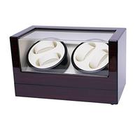 LANNADD Caja de Madera con Mecanismo automático para 4 Relojes, con Motor silencioso, para Tiendas y Uso Personal en casa, Caja de Reloj de Lujo para 4 Relojes