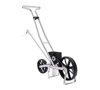 LANNADD Sembradora de aluminio para jardín, sembradora manual, perforadora de grano único, colador de tambor de aluminio para lechuga, remolacha, endivia, col, cebolla, tomate (63,5 cm x 48 cm x 40 cm