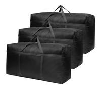 Lannvan 3 Piezas 150L Bolsas para Guardar Ropa - Bolsas Mudanza Grandes de Tejido Oxford 600D Impermeable - Bolsa de Almacenamiento Plegable con Cremalleras & Asas (97.5 * 26 * 59.5cm)