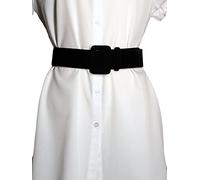 LANOBA Cinturón de terciopelo de cintura ancha para mujer, cinturón de cintura alta vintage para vestido, 5 cm de ancho y 106 cm de largo, Negro -, Talla única