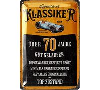 LANOLU Cartel de chapa para 70 cumpleaños, cartel de 70 años, clásico, regalo para el hombre de 70 cumpleaños, decoración de 70 cumpleaños como divertida tarjeta de cumpleaños, placa de metal 20 x 30