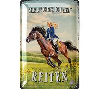 LANOLU Cartel de chapa retro - Cartel de caballos - Regalos para los amantes de los caballos y jinetes - Cartel de boxeo con texto - Póster de caballos Decoración - Decoración de granja y decoración