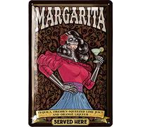 LANOLU Cartel de chapa retro para bar, decoración de bar, cartel de Margarita Served Here, cartel de metal vintage como accesorios de alcohol para sala de fiesta, cocina, cartel de cóctel como regalo,