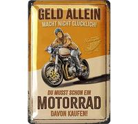 LANOLU Cartel de chapa retro para decoración de motocicleta, regalos para hombres y ciclistas, divertido cartel para taller y garaje, decoración vintage de metal con curvatura, 20 x 30 cm