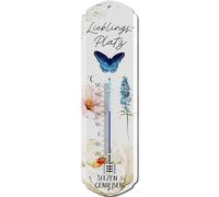 LANOLU Cartel de metal con termómetro de amor, decoración para jardín, estilo vintage, 8 x 28 cm