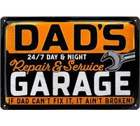 LANOLU Cartel retro de chapa para taller de papá como regalo para el día del padre para papá, el mejor cartel de papá como regalo taller 20 x 30 cm