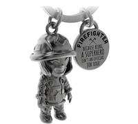 LANOLU Llavero bombero, regalo para hombres, amuleto de la suerte para bomberos, en metal, 43.75 cm³