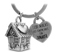 LANOLU Llavero de casa, regalo de inauguración de casa, Vintage Silver