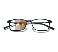 Lanomi Gafas de lectura fotocromáticas para hombre y mujer, filtro de luz azul, ayuda de lectura rectangular, protección UV, flexible, pantalla completa, gafas de sol con intensidad visual, Azul