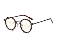 Lanomi Gafas de lectura multifocales progresivas para mujer y hombre, redondas, con filtro de luz azul, retro, visión deslizante, ayuda a la lectura, antiluz azul, con fuerza, Gafas multifocales,