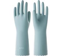 LANON 1 Pare Guantes de Limpieza Hogar, Guantes Forrados de Algodón Flocado para Cocina, Sin Látex, Reutilizables, Impermeables, Antideslizantes, Spray para Surf, Talla S