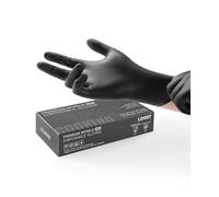 LANON 3 Mil Guantes Nitrilo Talla M, Negro Guantes Desechables, Grado Alimenticio, Mecanico, Sin Polvo y Látex, Paquete de 100