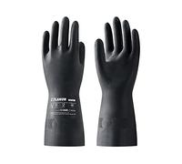 LANON Protection Guantes de látex resistentes a los productos químicos, resistentes a ácidos, álcalis y aceite, guantes de trabajo de seguridad guantes de 30 cm, tamaño grande, color negro