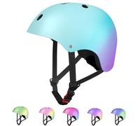 LANOVAGEAR Casco Bici Niño, Casco Bicicleta para Niños de 2-14 años, Cascos Infantiles de Protección para Patines Skate Patinaje Ciclismo Monopatín Scooter Deportes (Verde+Azul+Morado, S)
