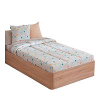 Lanovenanube Edredón Ajustable para dormitorios Juveniles e Infantiles, Camas Nido y literas, Muy cómodo y fácil de Utilizar. Medida para Cama de 105 Modelo Estampado KEOPS. 65% poliester/35% algodón