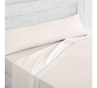 Lanovenanube Juego de sábanas Estela - Cama 105 cm - Color Beig, Incluye sábana Bajera Ajustable, sábana encimera y Funda de Almohada. Tejido Estampado de poliéster y algodón.