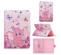 Lanpangzi TTNAO Funda para Amazon Kindle Fire HD 8/ HD 8 Plus 10th 2020Cuero PU Premium Carcasa Activación/suspensión automática Ranuras Diseño，Anti-rasguños Case,Mariposa Elefante Rosa