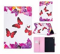 Lanpangzi TTNAO Funda para Huawei Matepad T10/T10S 10.1 Inch Tablet 2020Cuero PU Premium Carcasa Activación/suspensión automática Ranuras Diseño，Anti-rasguños Case,Tres Mariposas Rojas y Negras