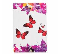 Lanpangzi TTNAO Funda para Huawei Mediapad M5 10 10.1 Inch Tablet 2018Cuero PU Premium Carcasa Activación/suspensión automática Ranuras Diseño，Anti-rasguños Case,Tres Mariposas Rojas y Negras