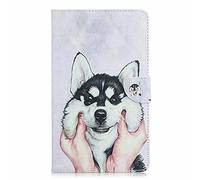 Lanpangzi TTNAO Funda para Huawei Mediapad M5 8.4 Tablet 2018Cuero PU Premium Carcasa Activación/suspensión automática Ranuras Diseño，Anti-rasguños Case,Mano Que sostiene la Cabeza de Perro Lindo