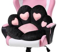 LANPEW Cojín para Patas de Gato Asiento Lindo Cojín para Silla sofá Perezoso Decoración para Exteriores Piso cálido Cojín Alfombra cálida Agradable a la Piel (70x70cm, Corazon Negro)