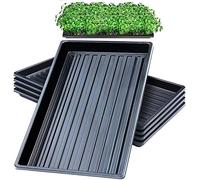 LANPEW Cuencos de Cultivo sin Agujeros de Drenaje,54x25cm, Cultivar Semillas de jardín para plántulas,jardineros en Interiores,microverde Hierba de Trigo hidropónica (10 Negro)