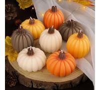 Lanpn 8 Velas Aromáticas de Otoño, Vela Perfumadas, Fall Scented Candle Set, Calabaza Candles, Cera de Soja Caja de Regalo para Mamá Mujeres, Velas Decorativas para Inicio Jardín Terraza Balcón Yoga