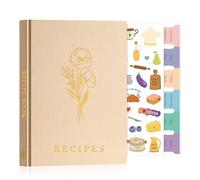 Lanpn A5 Libro de Recetas Tapa Dura, Mi Cuaderno Recetas Para 70 Recetas, Recetario de Cocina para Escribir, Recipe Journal Book, Libretas para Recetas de Cocina en Blanco, Avena, Inglés