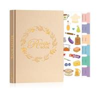 Lanpn A5 Libro de Recetas Tapa Dura Para 70 Recetas, Mi Cuaderno Recetas, Recetario de Cocina para Escribir, Recipe Journal Book, Libretas para Recetas de Cocina en Blanco, Avena, Inglés