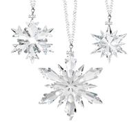 Lanpn Adornos Navideño de Cristal 3 Piezas, Adorno Navidad Edición Anual de Copos de Nieve 2026, Brillante Decoración para Árbol Navideña, Colgantes Navidad Set de Regalo para Mujer Niñas, Claro