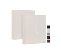 Lanpn Aesthetic - Carpeta A6 de 6 anillas, 2 paquetes, tapa dura de lino, pequeños anillos redondos, para tarjetas fotográficas, planificador para papel A6 para oficina, escuela, colecciones de diario