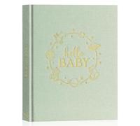 Lanpn Album Bebe Primer 5 Año para Niña Niño, Libro Recuerdos Bebé para Pegar Fotos y Escribir, Hello Baby Libros Cuaderno Diario Álbum Fotos Bebe Regalo Recién Nacido (Verde,154 Páginas, Inglés)