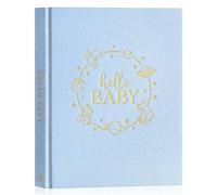 Lanpn Album Bebe Primer 5 Año para Niña Niño, Libro Recuerdos Bebé para Pegar Fotos y Escribir, Hello Baby Libros Cuaderno Diario Álbum Fotos Bebe Regalo Recién Nacido (Azul,154 Páginas, Inglés)