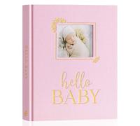 Lanpn Album Bebe Primer 5 Año para Niño Niña, Diario Álbum Libro Recuerdos Bebe con ventana para fotos, Baby book journal para Bébé Recien Nacido, Libro Cuaderno Álbum Fotos Bebé Regalo, Rosa