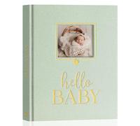 Lanpn Album Bebe Primer 5 Año para Niño Niña, Diario Álbum Libro Recuerdos Bébé con Ventana para fotos, Baby book journal para Bebé Recien Nacido, Libro Cuaderno Álbum Bebe Regalo, Verde, Inglés