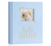 Lanpn Album Bebe Primer 5 Año para Niño Niña, Diario Álbum Libro Recuerdos Bebe con ventana para fotos, Baby book journal para Bébé Recien Nacido, Libro Cuaderno Álbum Fotos Bebé Regalo, Azul