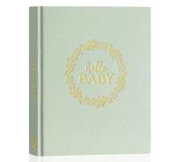 Lanpn Album Bebe Primer 5 Año para Niño Niña, Libro Recuerdos Bebé para Pegar Fotos y Escribir, Hello Baby Libros Cuaderno Diario Álbum Fotos Bebe Regalo Recién Nacido (Verde,154 Páginas, Inglés)