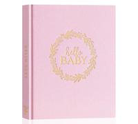 Lanpn Album Bebe Primer 5 Año para Niño Niña, Libro Recuerdos Bebé para Pegar Fotos y Escribir, Hello Baby Libros Cuaderno Diario Álbum Fotos Bebe Regalo Recién Nacido (Rosa,154 Páginas, Inglés)