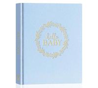 Lanpn Album Bebe Primer 5 Año para Niño Niña, Libro Recuerdos Bebé para Pegar Fotos y Escribir, Hello Baby Libros Cuaderno Diario Álbum Fotos Bebe Regalo Recién Nacido (Azul,154 Páginas, Inglés)