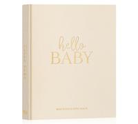 Lanpn Album Bebe Primer 5 Año para Niño Niña - Libro Recuerdos Bebé para Pegar Fotos y Escribir - Hello Baby Libros Cuaderno Diario Álbum Fotos Bebe Regalo Recién Nacido (Beige,154 Páginas, Inglés)