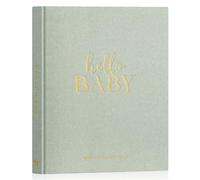 Lanpn Album Bebe Primer 5 Año para Niño Niña - Libro Recuerdos Bebé para Pegar Fotos y Escribir - Hello Baby Libros Cuaderno Diario Álbum Fotos Bebe Regalo Recién Nacido (Verde,154 Páginas, Inglés)