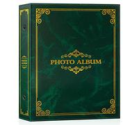 Lanpn Álbum de Fotos Tradicional 10x15 Bolsillo, Álbum de Fotos de Clase con Bolsillo de Plástico 400 Fotos Verticales Verde